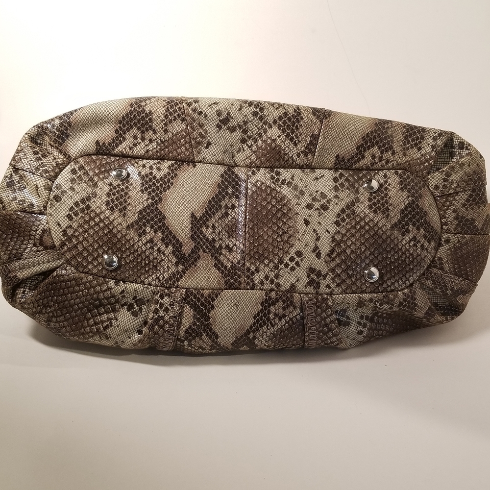 B Makowsky Python Printed Lthr Satchel - image 5